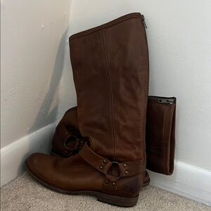 Brown Leather Knee-High Boots
